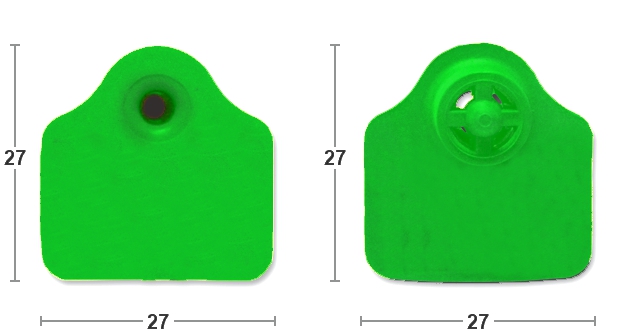 Бирка ушная MULTI flex L/L  27х27 TMP, зелёная
