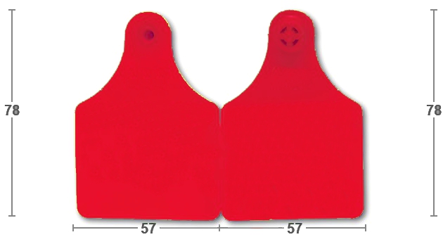 Бирка ушная MULTI flex D/D 57х78 TMP, красная