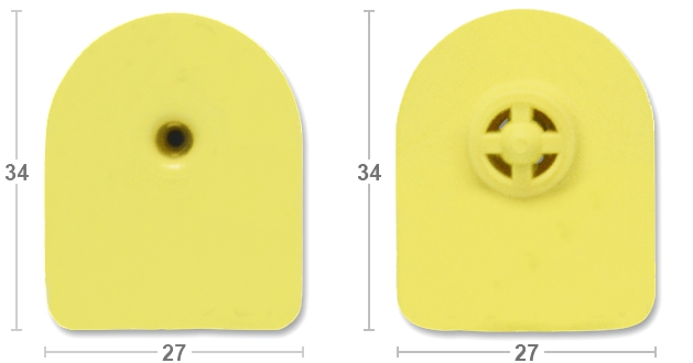Бирка ушная MF P/P 27x34 TMP, жёлтая