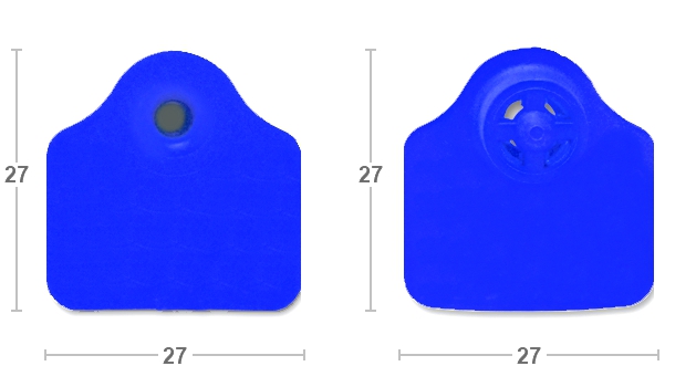 Бирка ушная MULTI flex L/L  27х27 TMP, синяя
